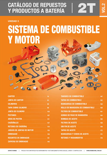 Catálogo Grupo Rumbo de repuestos y accesorios 2T y productos a batería - Unidad 3: Sistema de combustible y motor