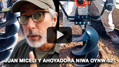 Juan Miceli pone a prueba la potente ahoyadora Niwa